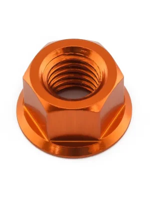 Výprodej Pro-Bolt hliníková matka otevřená matka s integrovanou podložkou se závitem M8 x 1,25 mm, barva oranžová