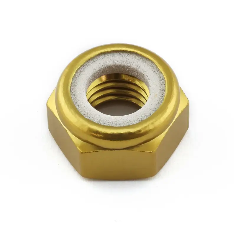 Pro-Bolt hliníková matka s nylonovou vložkou se závitem M10 x 1,50 mm, barva zlatá Finální Výprodej
