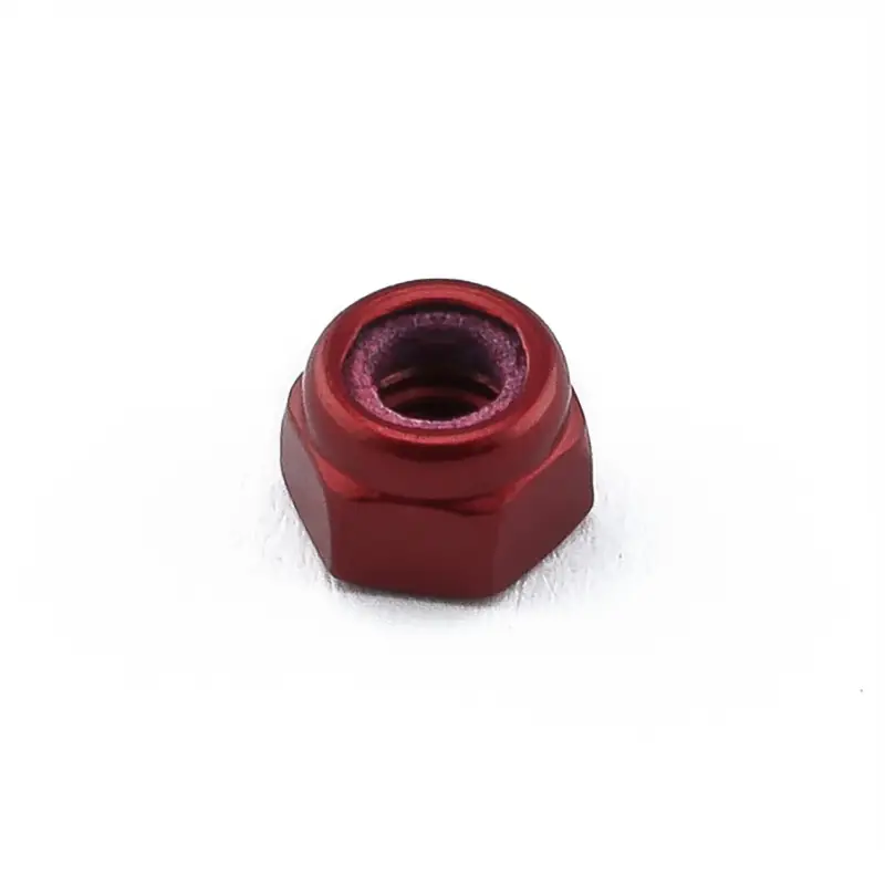 Sezónní Sleva Pro-Bolt hliníková matka s nylonovou vložkou se závitem M5 x 0,80 mm, barva červená