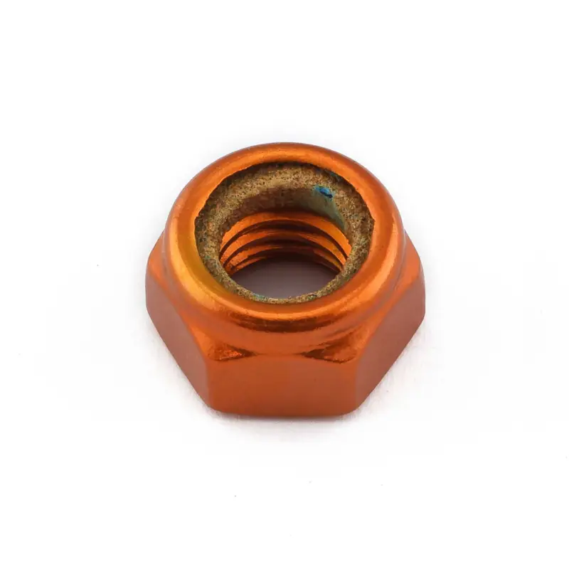Časově Omezené Pro-Bolt hliníková matka s nylonovou vložkou se závitem M8 x 1,25 mm, barva oranžová