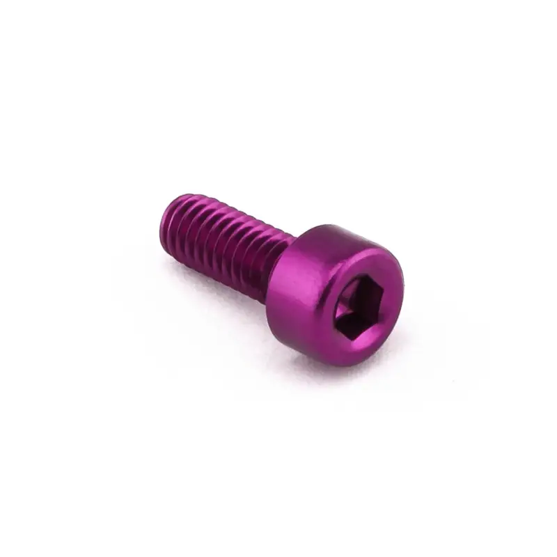 Cenově Výhodný Pro-Bolt hliníkový inbusový šroub s válcovou hlavou se závitem M4 x 0,70 mm a délkou závitu 10 mm, barva fialová