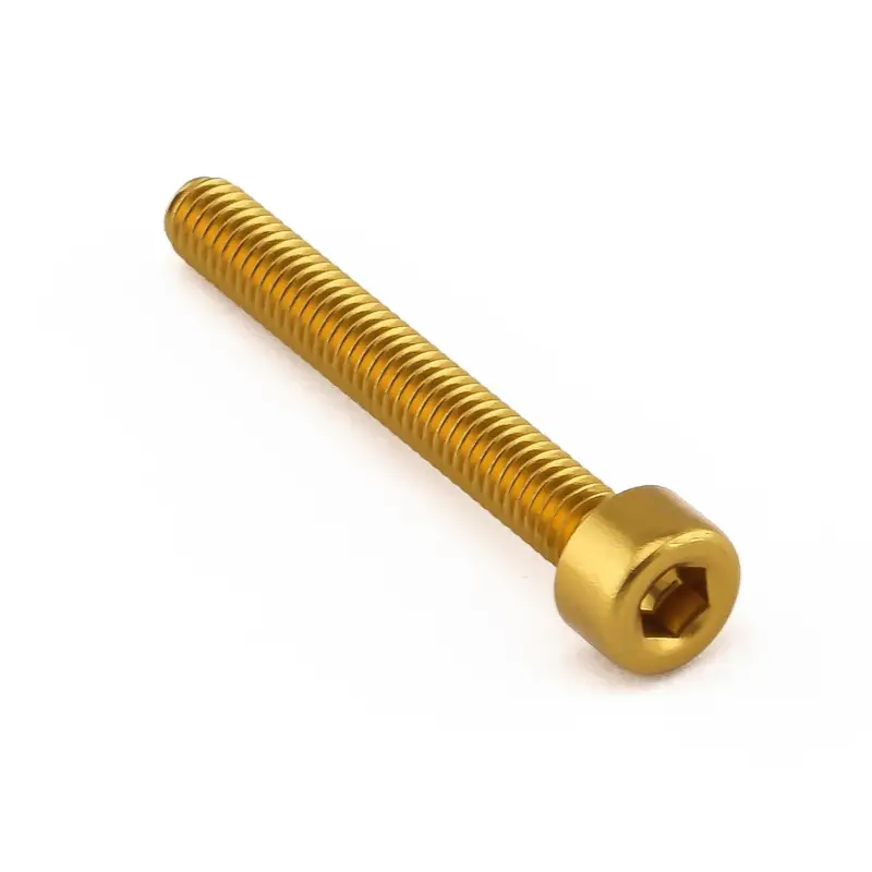 Finální Výprodej Pro-Bolt hliníkový inbusový šroub s válcovou hlavou se závitem M4 x 0,70 mm a délkou závitu 30 mm, barva zlatá