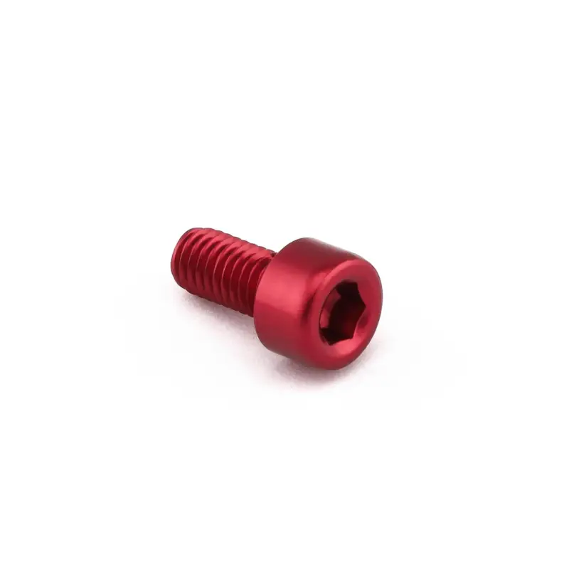 Ověřený Pro-Bolt hliníkový inbusový šroub s válcovou hlavou se závitem M5 x 0,80 mm a délkou závitu 10 mm, barva červená