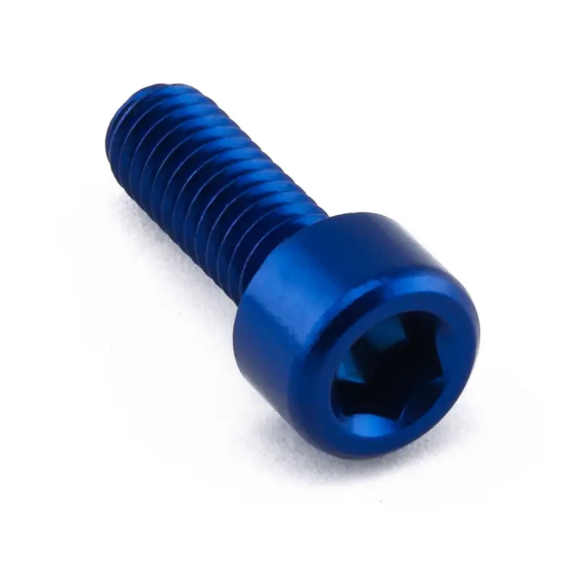 Pro-Bolt hliníkový inbusový šroub s válcovou hlavou se závitem M6 x 1,00 mm a délkou závitu 16 mm, barva modrá Originální