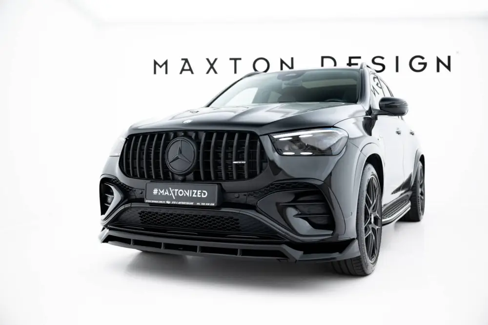 Expresní Doručení Maxton Design spoiler pod přední nárazník pro Mercedes GLE Coupe C167 Facelift, SUV W167 Facelift, černý lesklý plast ABS
