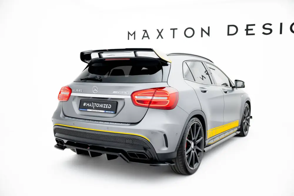 Maxton Design spoiler pod zadní nárazník s žebrováním v.2 pro Mercedes GLA X156/AMG, černý lesklý plast ABS Pouze Dnes