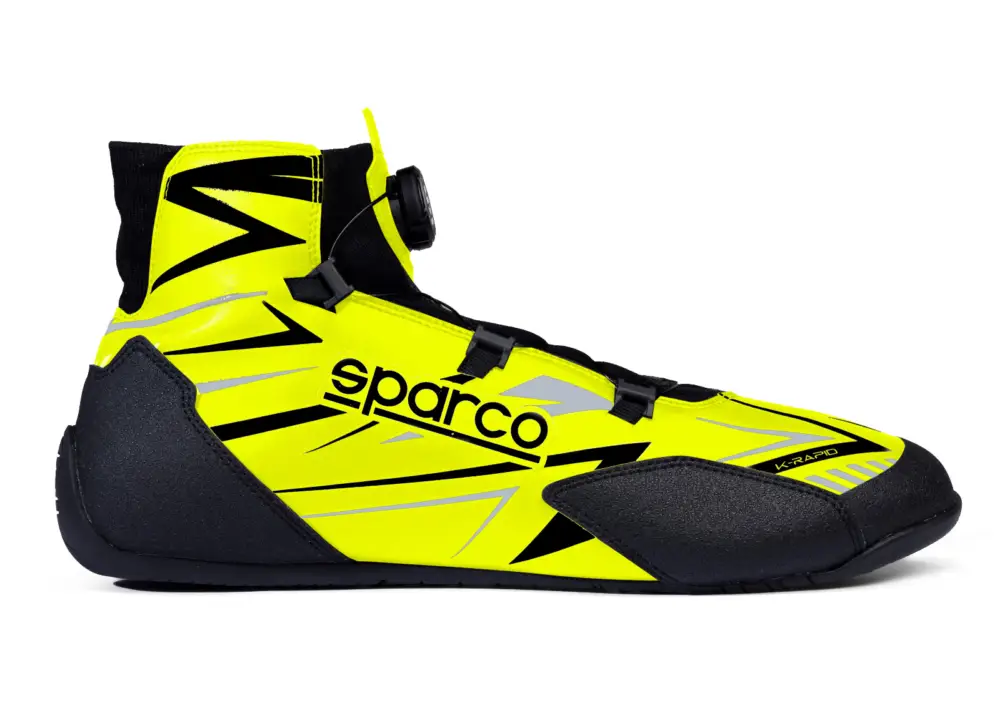 Speciální Cena Kartingové boty Sparco K-RAPID s otočným mechanismem zapínání, s homologací FIA, barva žluto-černá, velikost 44