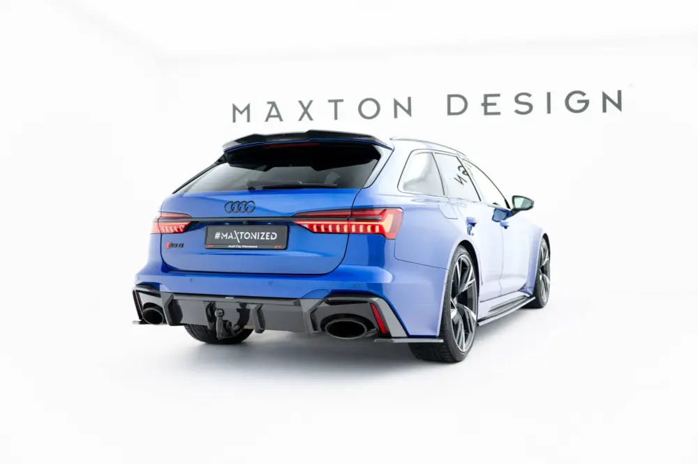 Must-Have Maxton Design difuzor zadního nárazníku pro Audi RS6 C8, materiál pravý karbon, verze s tažným zařízením