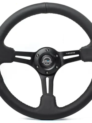 Bezpečná Platba NRG Innovations kožený sportovní volant Deep dish 350mm, barva černá