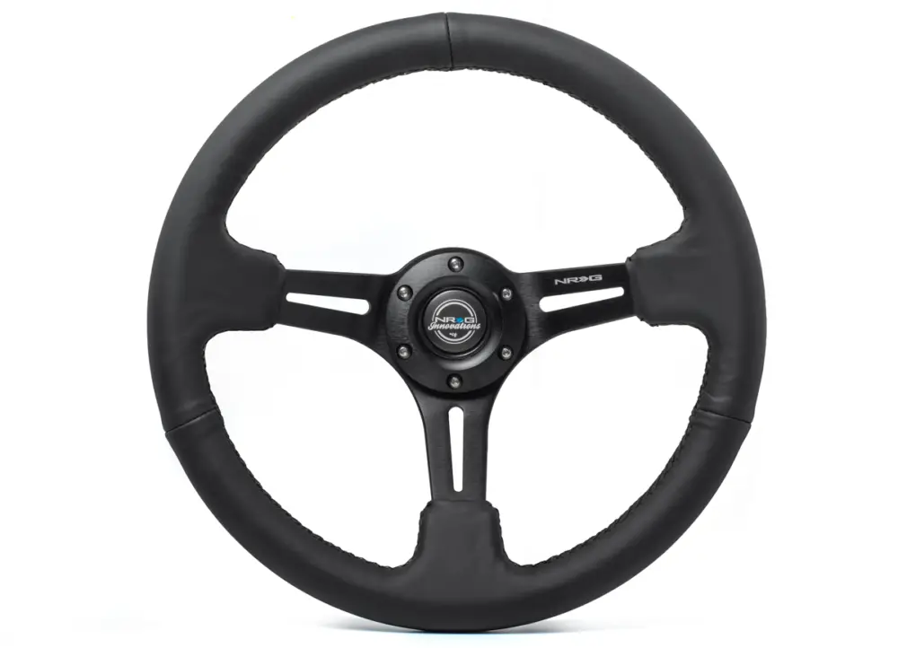 Bezpečná Platba NRG Innovations kožený sportovní volant Deep dish 350mm, barva černá