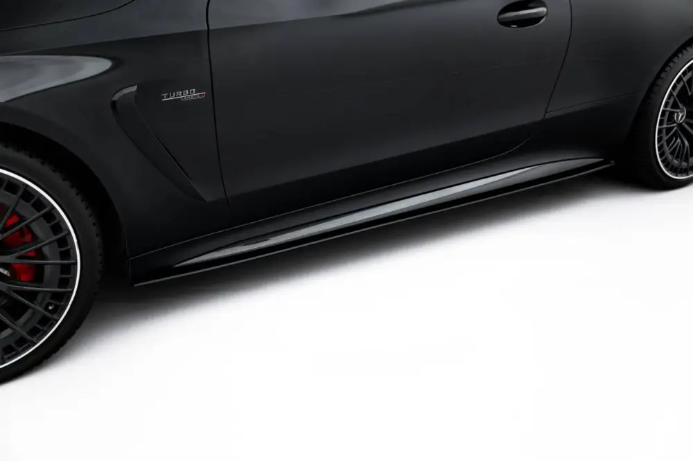 Maxton Design "Street Pro" difuzory pod boční prahy pro Mercedes CLE C236 53 AMG, plast ABS bez povrchové úpravy, s černou a červenou linkou Výprodej