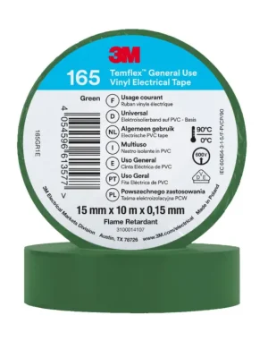 Aktuální 3M™ Temflex™ 165 víceúčelová vinylová elektroizolační páska 15 mm x 10 m x 0,15 mm, barva zelená