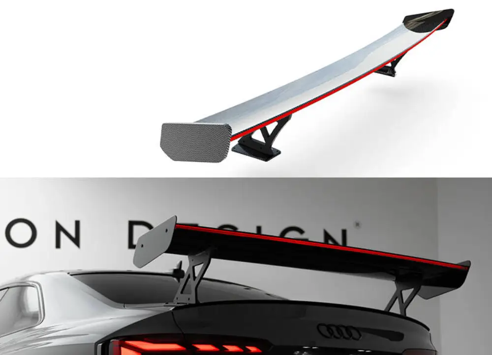 Maxton Design zadní křídlo s LED světlem pro Audi S5 F5, F5 FL, pravý karbon, Coupe Výhodná Nabídka