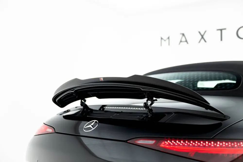 Omezená Nabídka Maxton Design prodloužení spoileru pro Mercedes SL R232/AMG 63, černý lesklý plast ABS