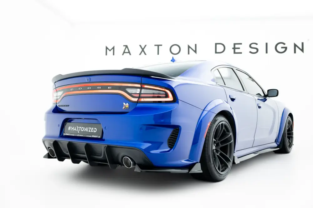 Maxton Design "Street Pro" difuzor zadního nárazníku pro Dodge Charger Mk3 Facelift RT Scat Pack Widebody, plast ABS bez povrchové úpravy, s černou a červenou linkou Odeslání Ihned