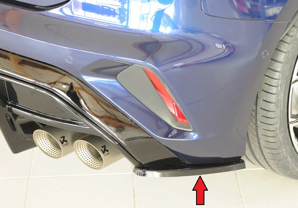 Rieger spoiler pod zadní nárazník na pravé straně pro Audi A3 GY 5-dvéř. (sportback) r.v. 06/24-, plast ABS lakovaný do černé lesklé barvy Ihned K Objednání