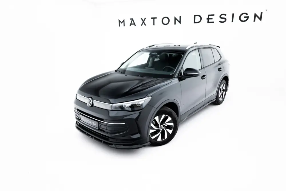 Finální Výprodej Maxton Design spoiler pod přední nárazník pro Volkswagen Tiguan Mk3, černý lesklý plast ABS