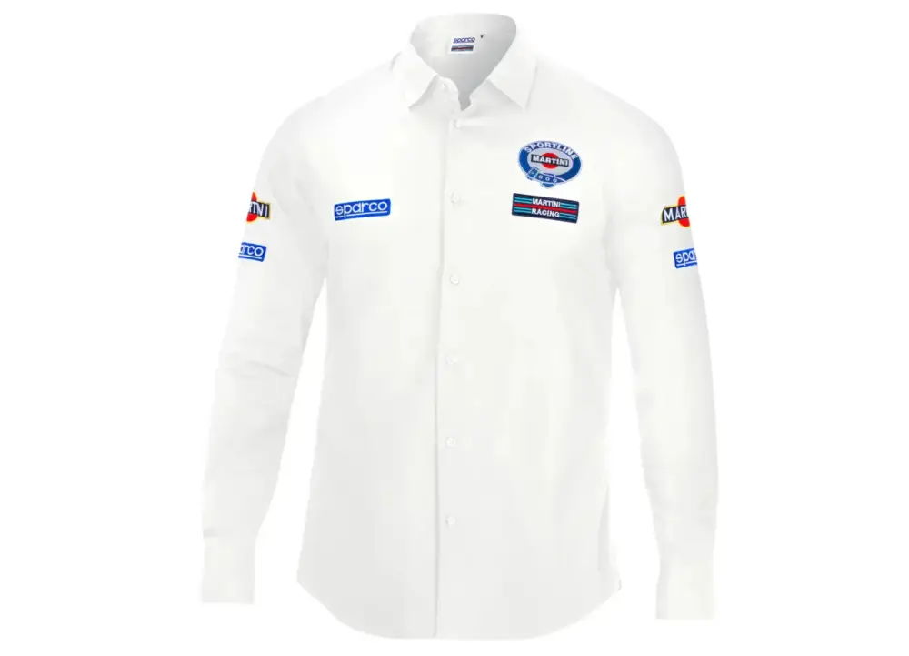 Sparco košile s dlouhým rukávem Martini Racing, barva bílá, velikost XXL Akce