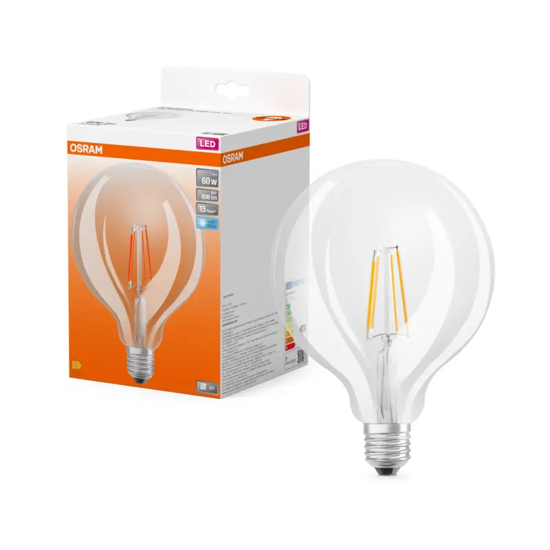 Nejlepší Cena Ledvance čirá LED žárovka E27 7W STAR GLOBE, studená bílá