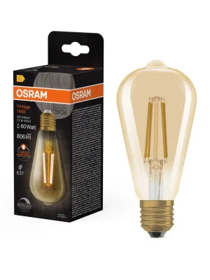 Ledvance retro LED zlatá žárovka E27 VINTAGE 7.2 W, teplá bílá Nová Kolekce