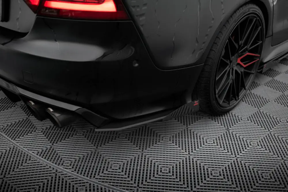 Finální Výprodej Maxton Design "Street Pro" boční difuzory pod zadní nárazník s křidélky pro Audi A7 C7, plast ABS bez povrchové úpravy, S-Line