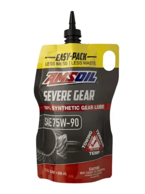 Ověřený Plně syntetický převodový olej AMSOIL Severe Gear 75W-90 Synthetic Gear Lube 946 ml (1 quart) v balení pro snadné plnění
