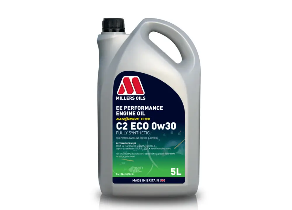 Značkový Plně syntetický motorový olej Millers Oils EE Performance C2 ECO 0w30 s technologií NANODRIVE, objem 5l