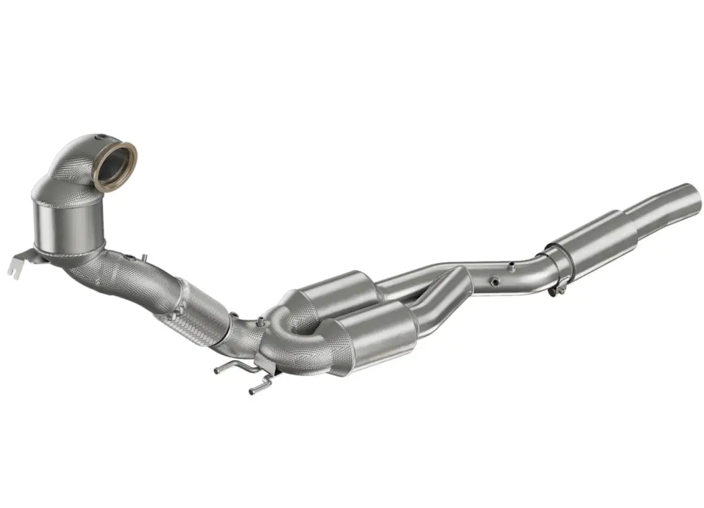 HJS downpipe 76 mm/70 mm včetně katalyzátoru a OPF pro Audi Q2 typ GA, emisní norma Euro 6d, 40 TFSI quattro, 2.0, 140 kW (DNNA) Víkendová Akce