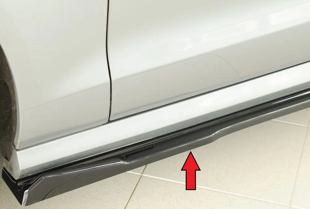 Rieger spoiler pod boční práh mont. strana levá pro Audi A6 4G, C7 sedan, 11/10-08/14, plast ABS lakovaný do černé lesklé barvy Tovární Cena