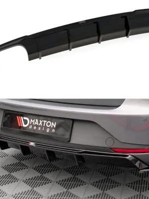 Autentický Maxton Design vložka zadního nárazníku pro Seat Leon FR Mk3, černý lesklý plast ABS, Sportstourer - POVRCHOVÉ VADY