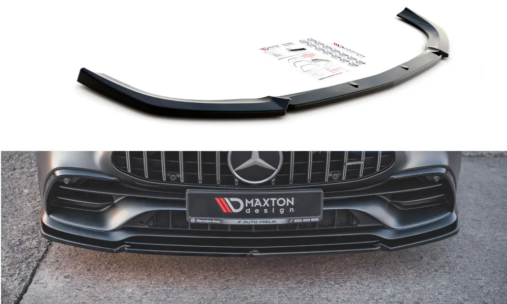 Maxton Design spoiler pod přední nárazník ver.2 pro Mercedes AMG GT 4 -Door Coupe GT 53, carbon-Look - POVRCHOVÉ VADY Cenová Bomba