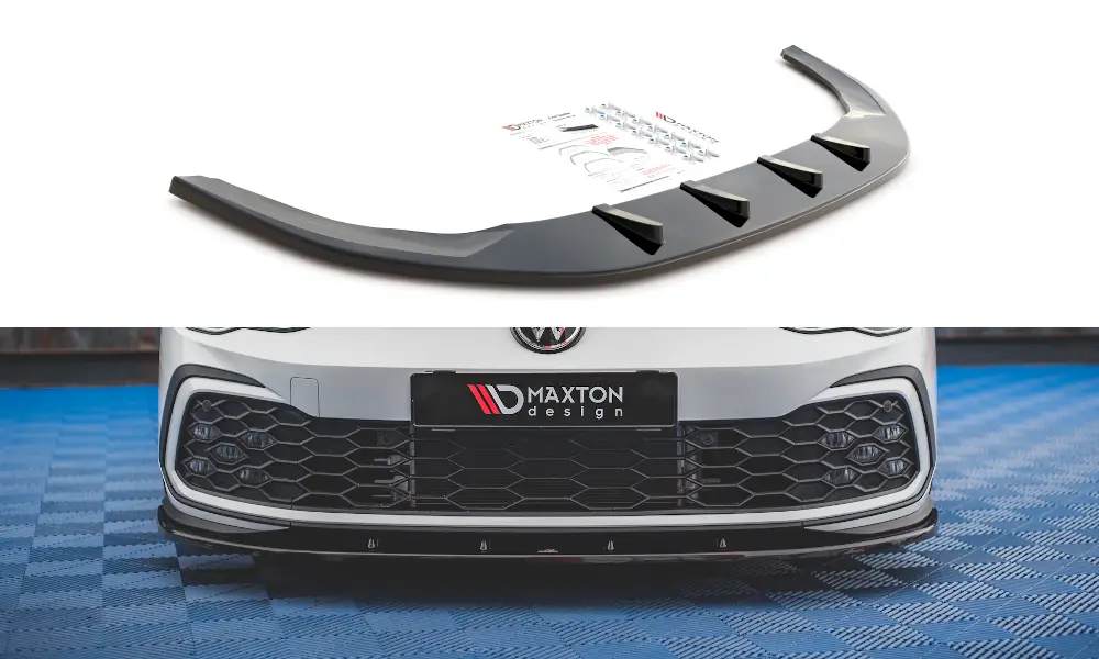 Maxton Design spoiler pod přední nárazník pro Volkswagen Golf GTD Mk8, černý lesklý plast ABS Objednat Nyní