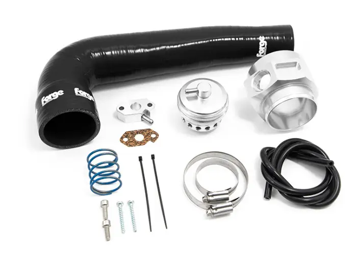 Zlevněný Forge Motorsport BOV ventil pro Seat Leon Mk3 2012-2014, barva hadice černá, barva ventilu stříbrná