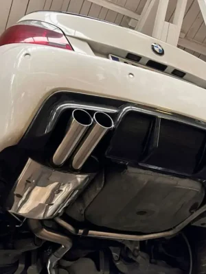 Fox Sportauspuff koncový tlumič výfuku s koncovkou 2×80 mm typ 10 na obou stranách pro BMW řada 5 E60, E61 s motorem 2.0, 2.2, 2.5, 3.0 Nejlepší Cena