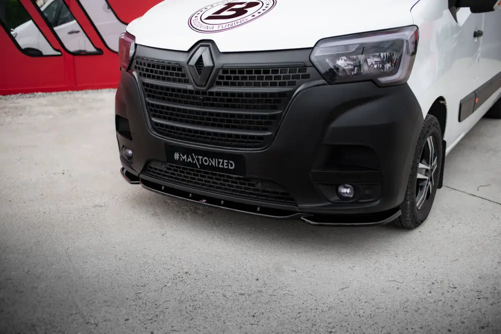 Sezónní Sleva Maxton Design spoiler pod přední nárazník pro Renault Master Mk3, černý lesklý plast ABS, Facelift
