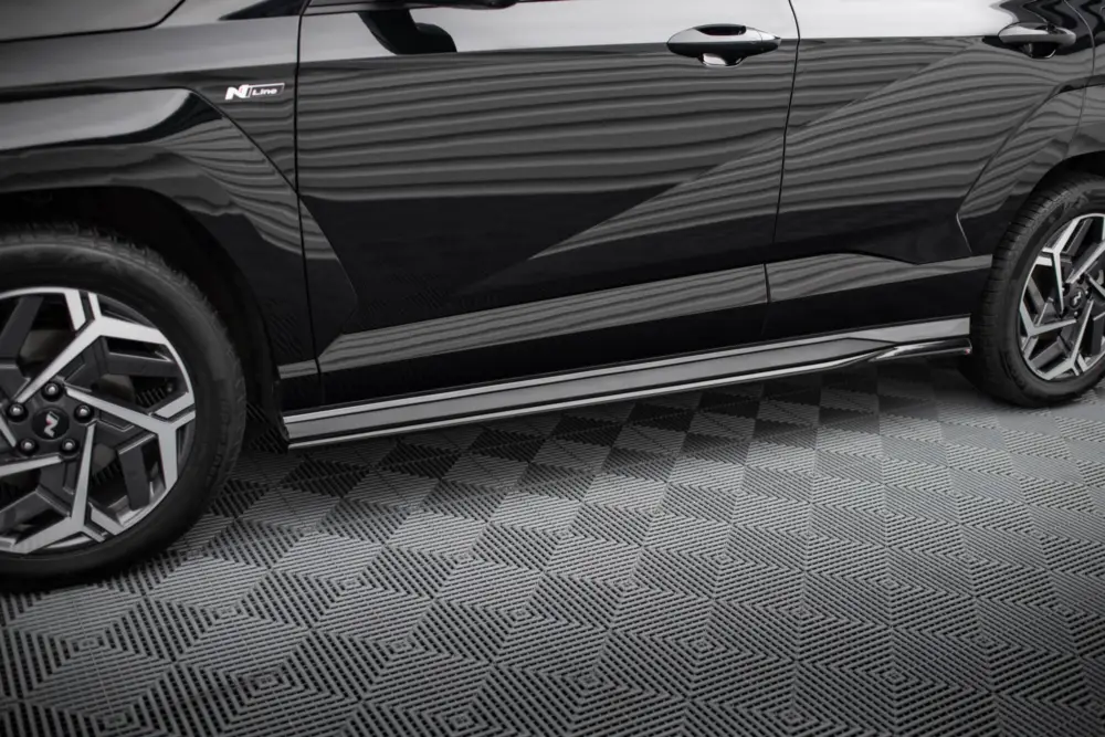 Nízká Cena Maxton Design difuzory pod boční prahy pro Hyundai Kona Mk2 /N-Line, černý lesklý plast ABS