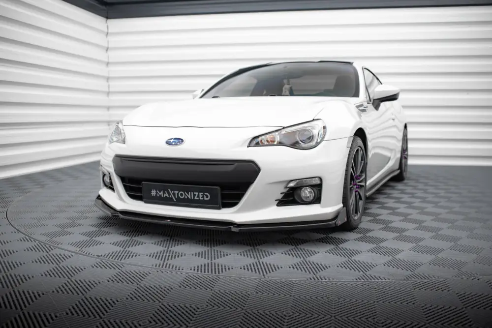 Ověřený Maxton Design spoiler pod přední nárazník ver.1 s křidélky pro Subaru BRZ Mk1, černý lesklý plast ABS