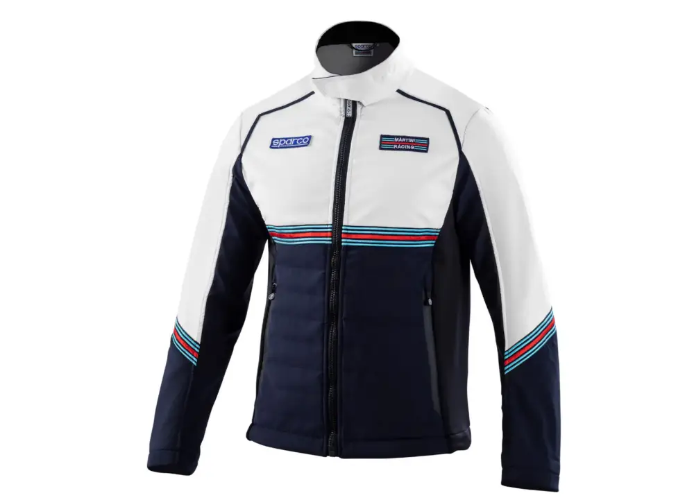 Novinka Sparco softshell bunda Martini Racing, barva modro-bílá, velikost XXXL