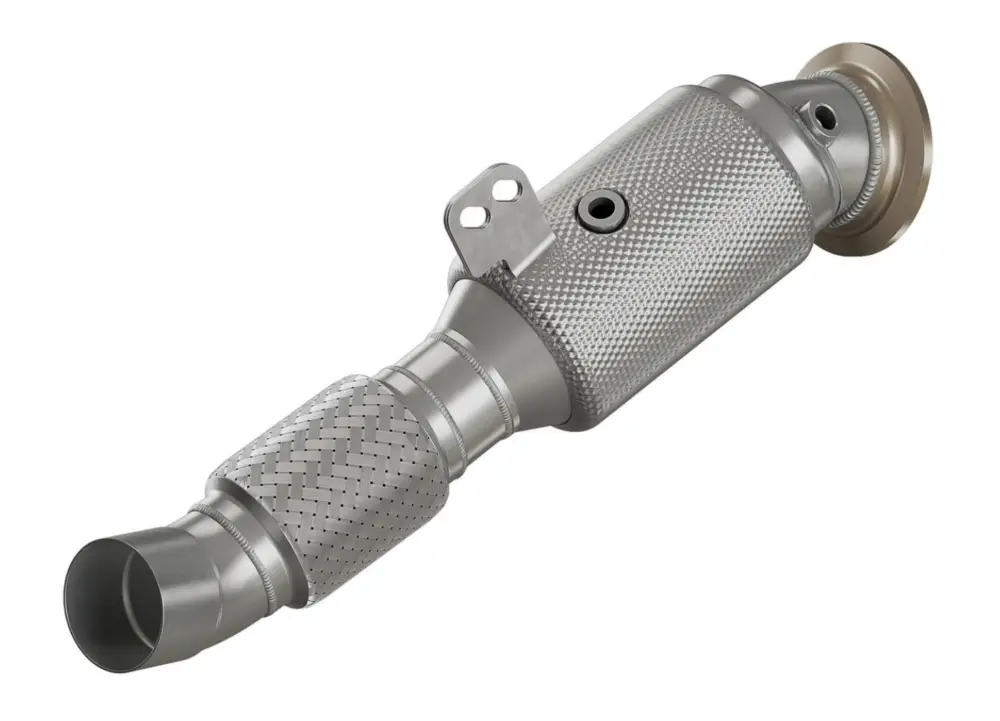 Bezpečná Platba HJS downpipe 89/90 mm včetně katalyzátoru 300 cpsi pro BMW řada 1 typ 1K2, 1K4, emisní norma Euro 6, M140i, 3.0, 250kw (B58 B30A)