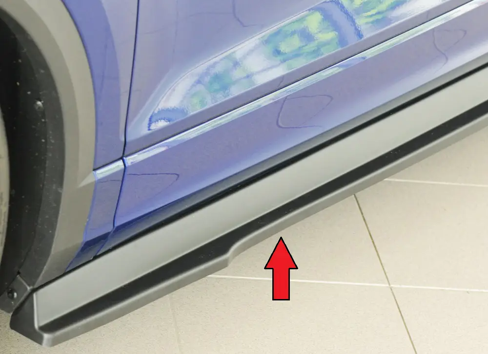 Speciální Cena Rieger spoiler pod boční práh mont. strana levá pro Volkswagen T-Roc R A1 5-dvéř., r.v. 01/22-, plast ABS bez povrchové úpravy
