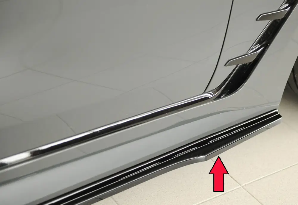 Víkendová Akce Rieger spoiler pod boční práh mont. strana pro BMW i4 M G26 gran coupe (5-dvéř.), 11/21-, plast ABS lakovaný do černé lesklé barvy, pravá strana