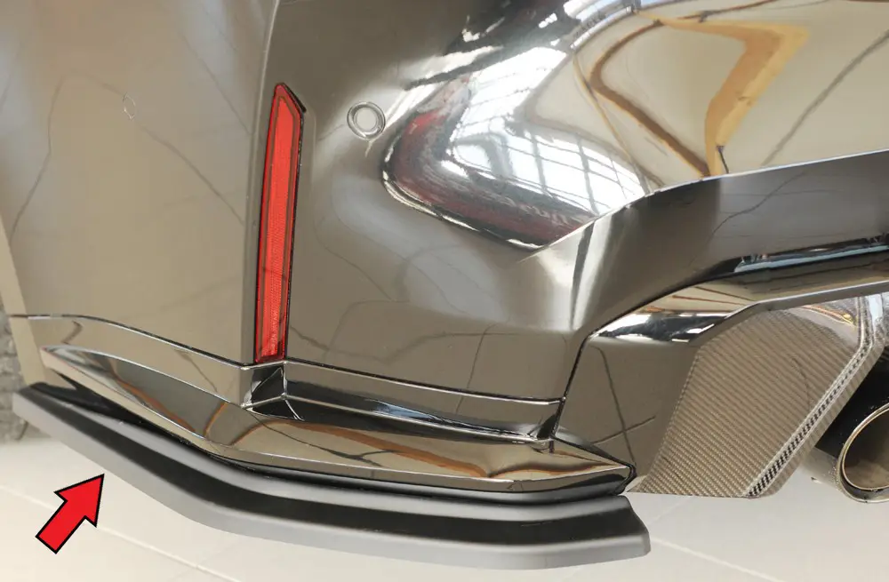 Rieger spoiler pod zadní nárazník na levé straně pro BMW řada 4 G83 M4 kabriolet r.v. 06/21-, plast ABS bez povrchové úpravy Top Prodej