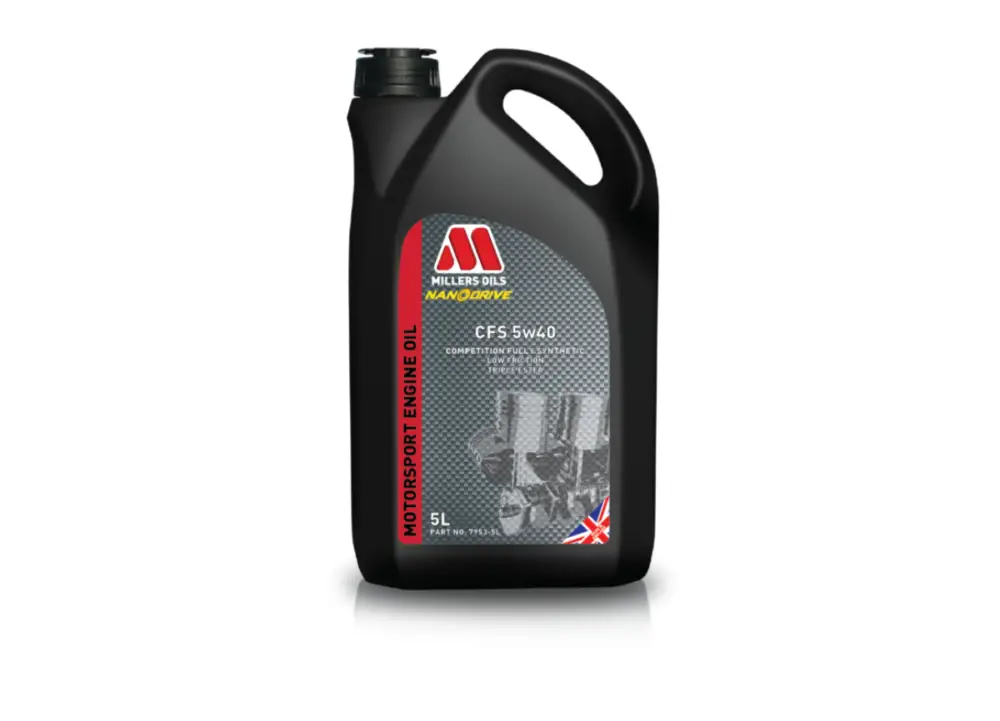 Vysoce Kvalitní Závodní plně syntetický motorový olej Millers Oils NANODRIVE - CFS 5W-40, objem 5l