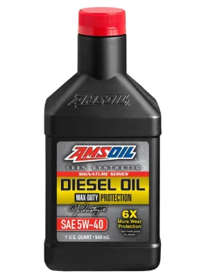 Plně syntetický motorový olej AMSOIL Signature Series 5W-40 Max-Duty Synthetic Diesel Oil, objem 946 ml (1 quart) Vysoce Kvalitní