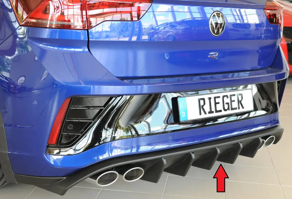 Rieger vložka zadního nárazníku pro Volkswagen T-Roc R A1 5-dvéř., plast ABS bez povrchové úpravy, pro vozy s tažným zařízením Cenově Výhodný