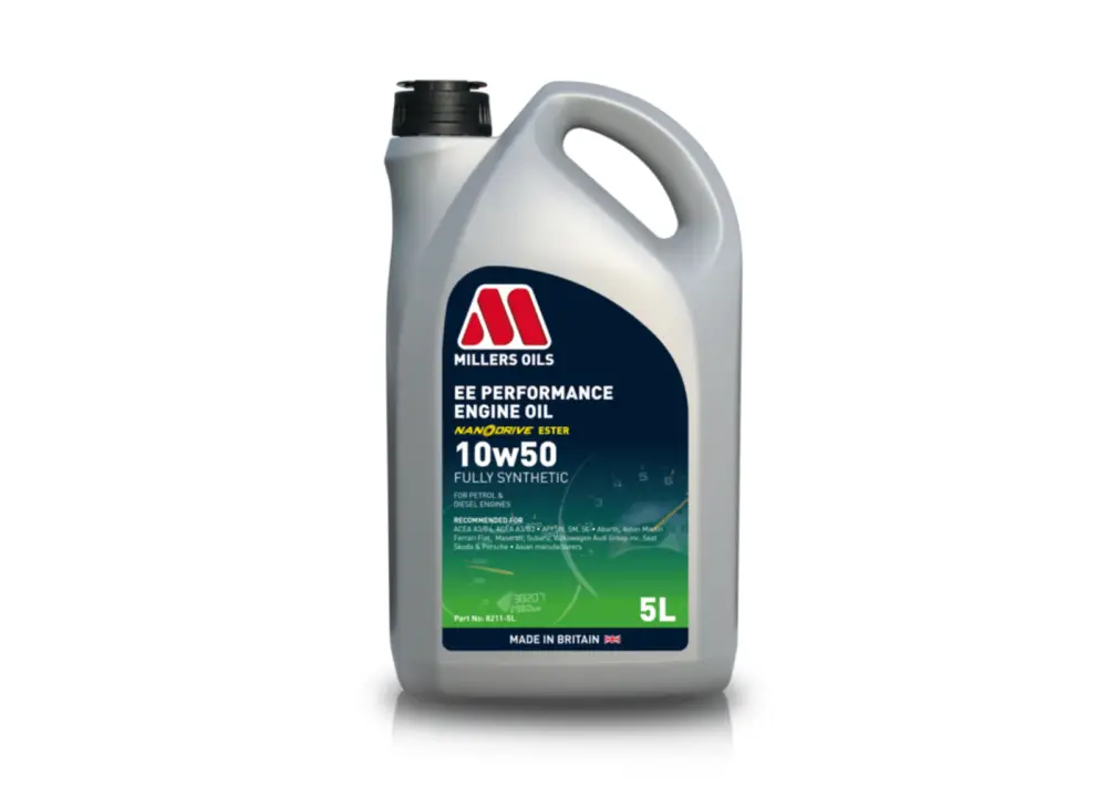 Plně syntetický motorový olej Millers Oils EE Performance 10W-50 s technologií NANODRIVE, objem 5l Hit Sezóny