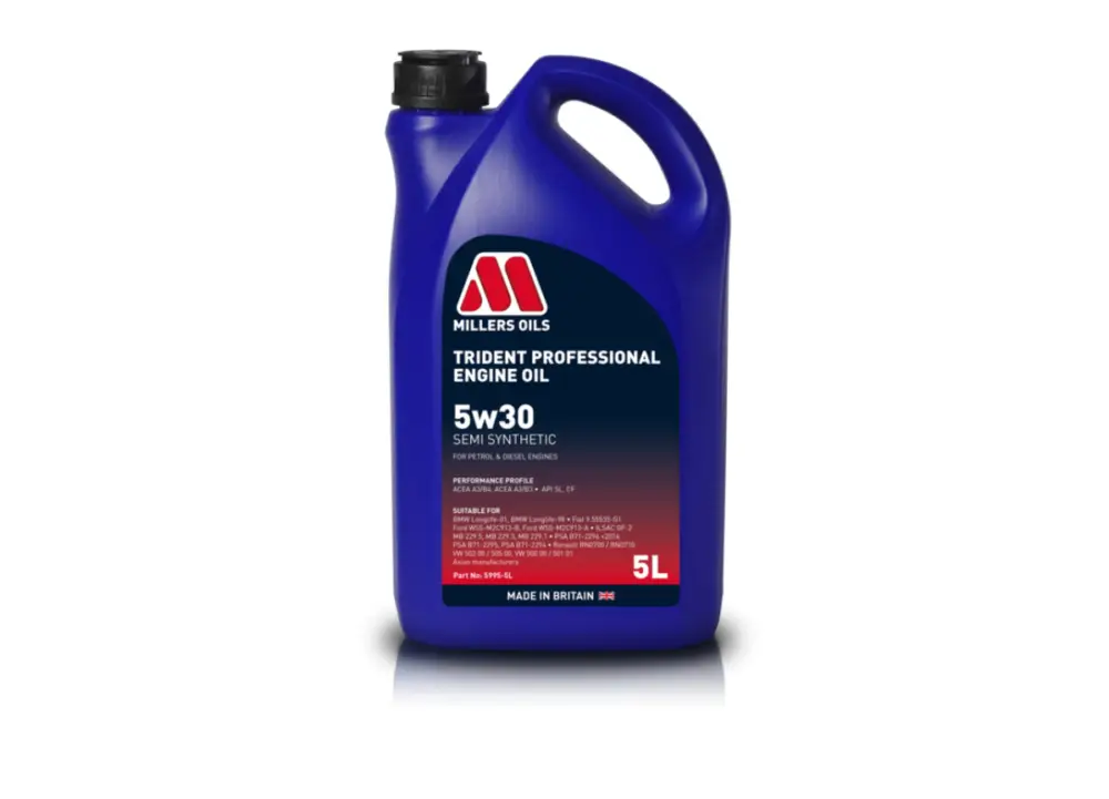 Polosyntetický motorový olej Millers Oils Trident Professional 5W-30, objem 5l Horká Nabídka