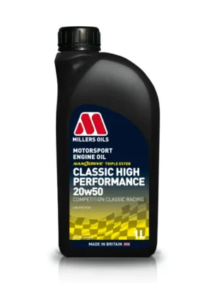 Plně syntetický motorový olej Millers Oils Classic High Performance 20W-50, objem 1l Autentický