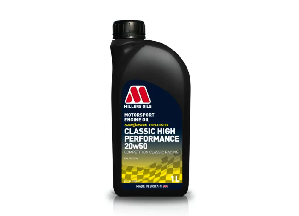 Plně syntetický motorový olej Millers Oils Classic High Performance 20W-50, objem 1l Autentický
