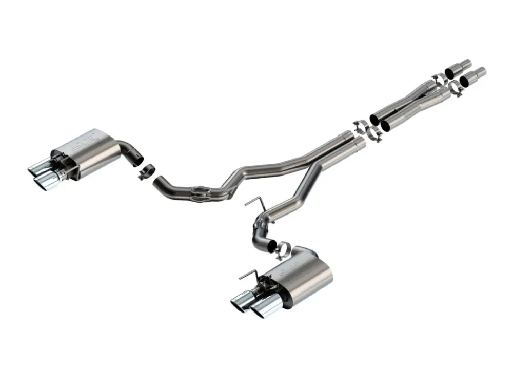 Must-Have Borla Cat-Back výfukový systém "ATAK" pro Ford Mustang GT 5.0L V8, automat/manual, RWD, 2-dveř., s Active Exhaust, r.v. 2024-, typ koncovek chromové
